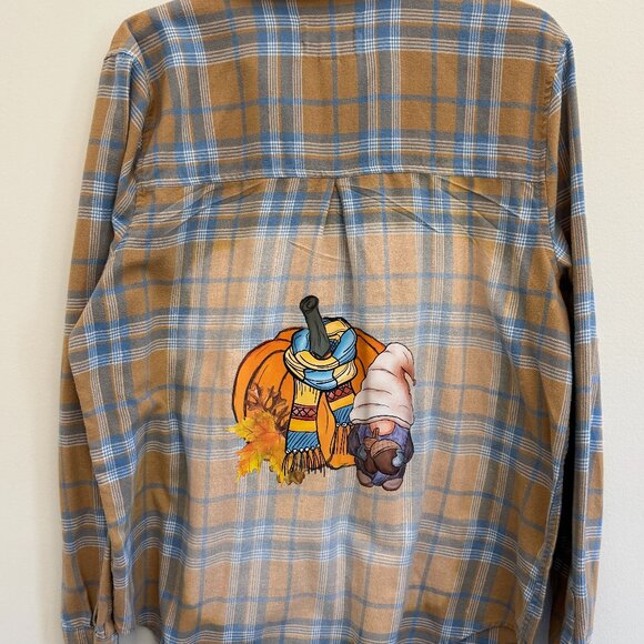 Aeropostale Flannel - Upcycled Fall Pumpkin Transfer - Picture 1 of 3
